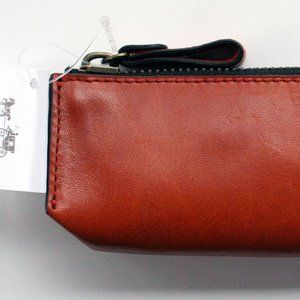 Coach 61075 Bleecker Leather Pencil Cosmetic Case Bag in Rust - NWT!